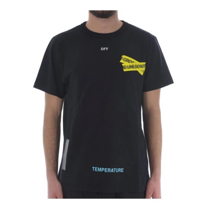 Yellow Arrow Short Sleeve Black
