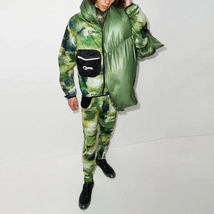 Zipper Camouflage Printing Jacket Version Green
